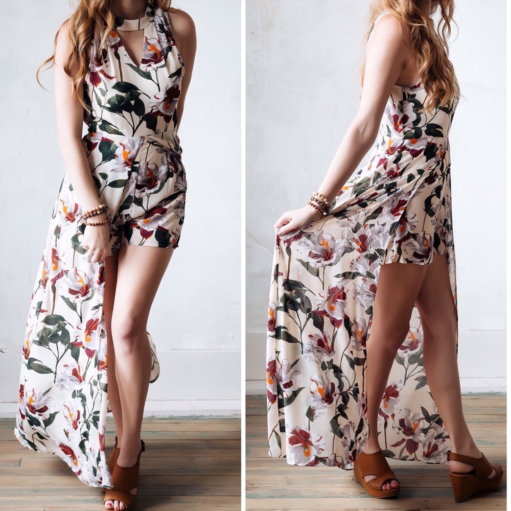 Floral maxi romper